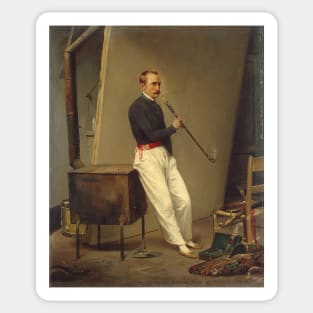 Horace Vernet, Self-Portrait with Pipe - Horace Vernet Sticker